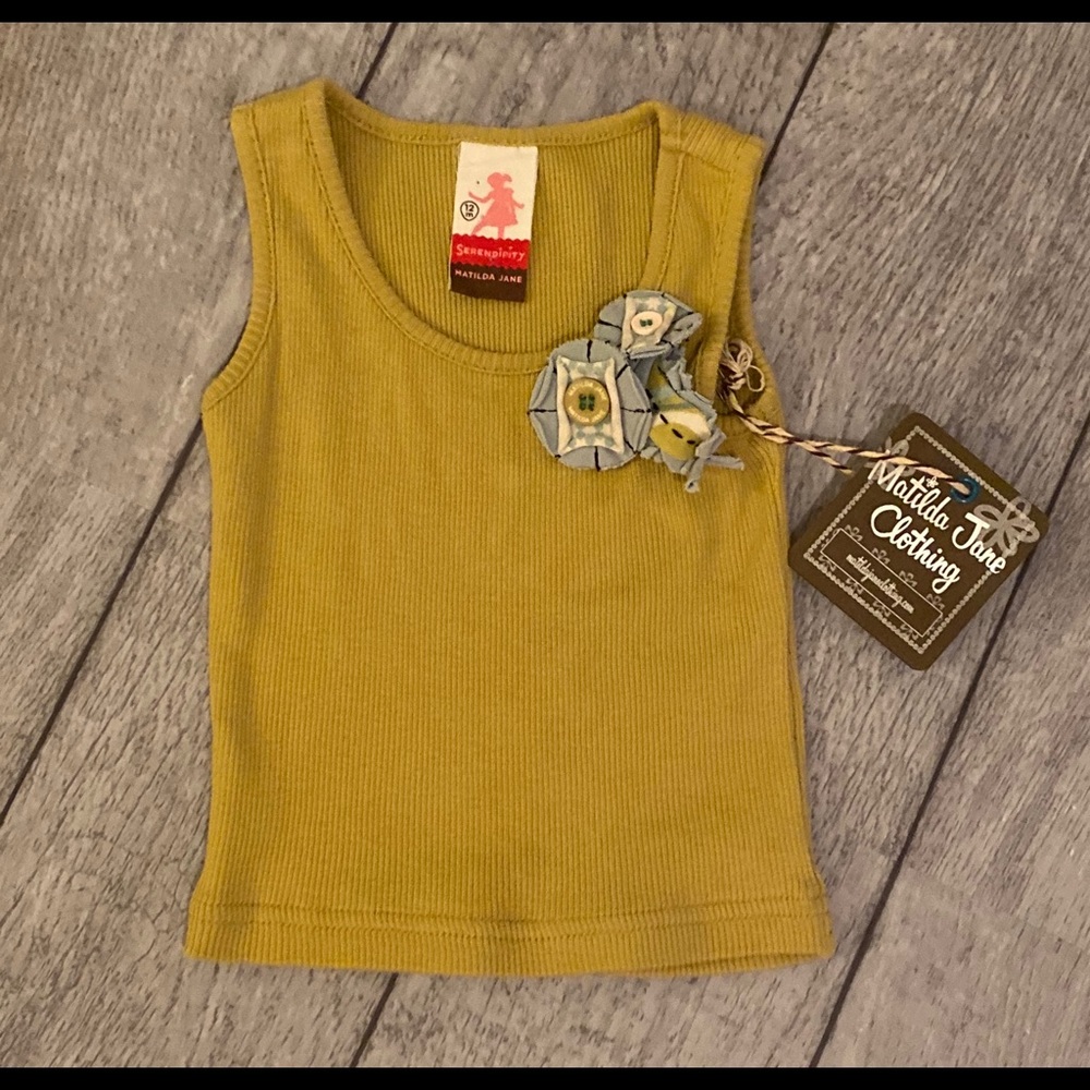 💚NWT Girl’s MJ NS ribbed tank celery green, 12m